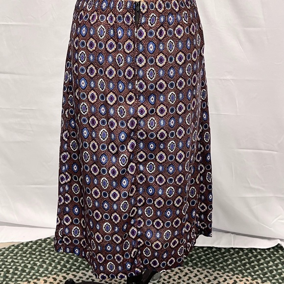 VINTAGE 80s dark moody paisley medallion midi skirt office professional academia - Picture 4 of 13